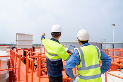 Water treatment / distribution operators at work.